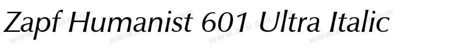 Zapf Humanist 601 Ultra Italic BT字体转换